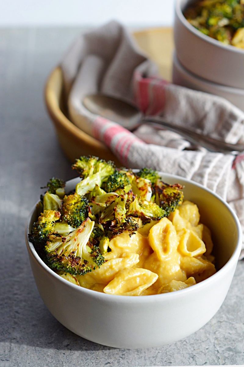 Creamy Squash Pasta with Roasted Broccoli
