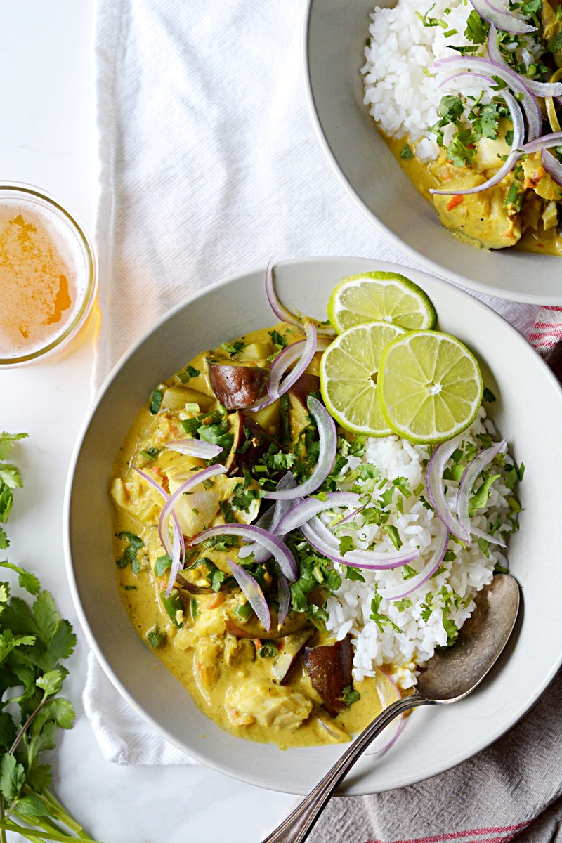 Goan Eggplant and Fish Curry with Green Beans