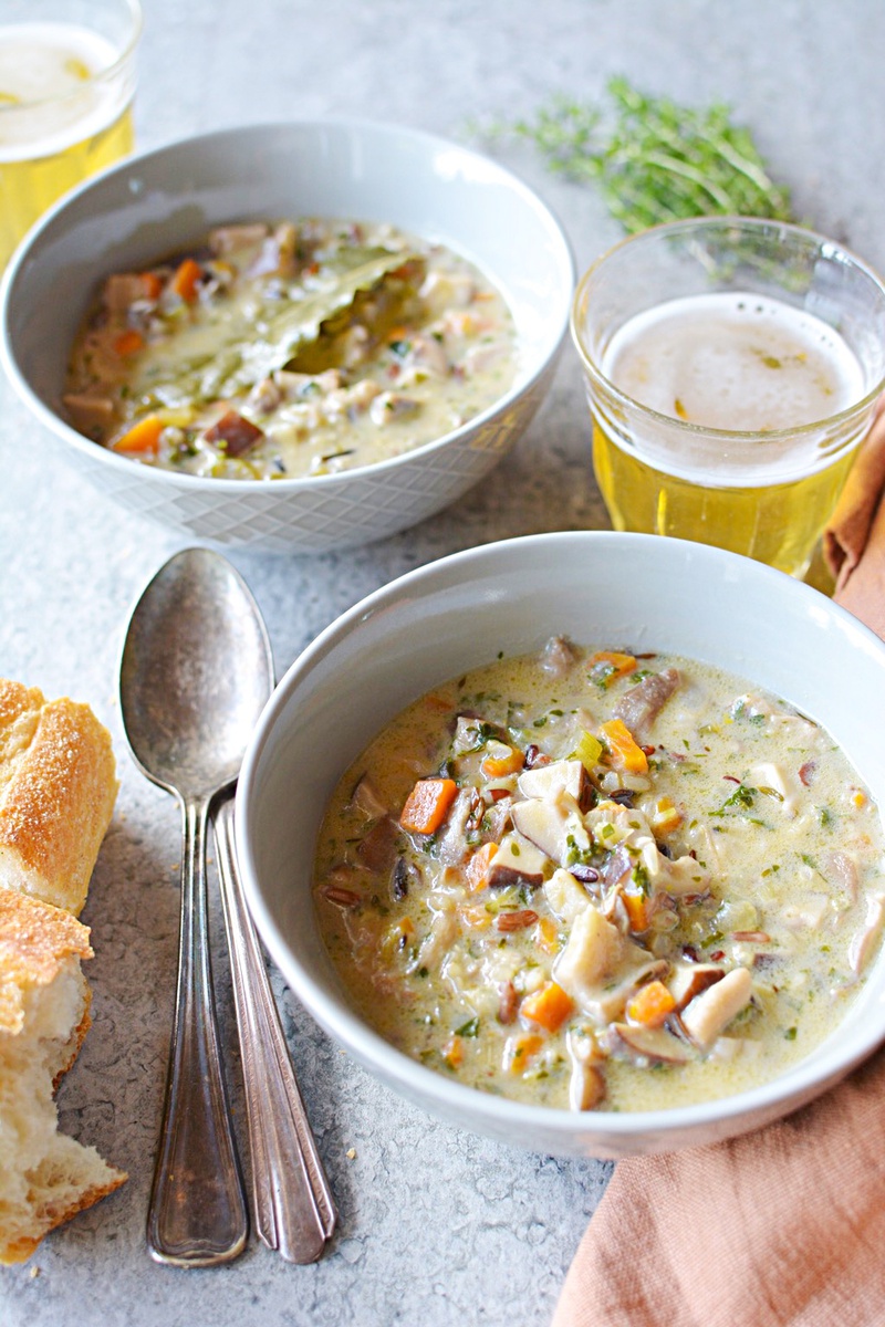 Creamy Wild Rice and Mushroom Soup